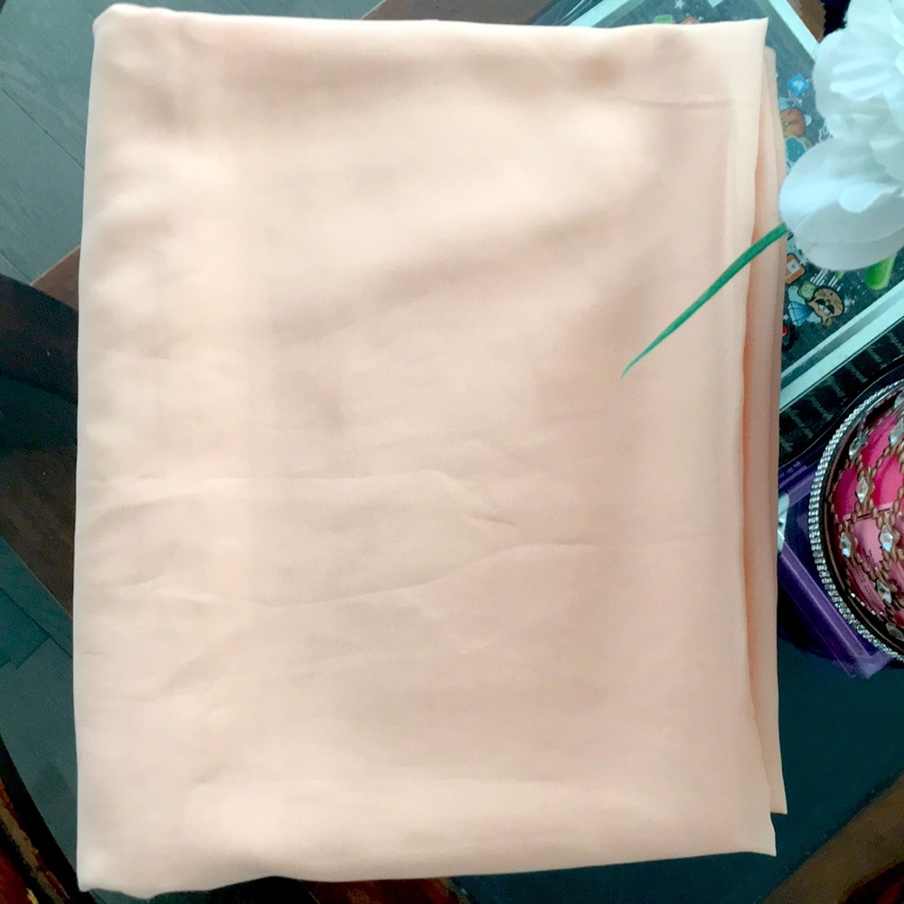 Semi Sheer Pinkish Orange Coral Sewing Fabric Yardage 108” x 45” NWOT